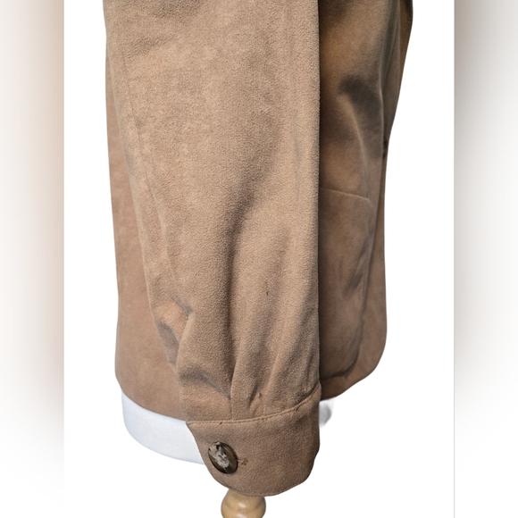 Vintage Camel Brown Faux Suede Blazer Jacket Size 10 80s/90s Retro Style - Picture 3 of 8